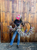 Grapevine wreath with dried flowers