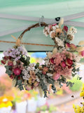 Grapevine wreath with dried flowers