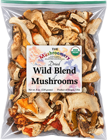 Dried Wild Mushroom Blend - Certified Organic - 1/2 Pound