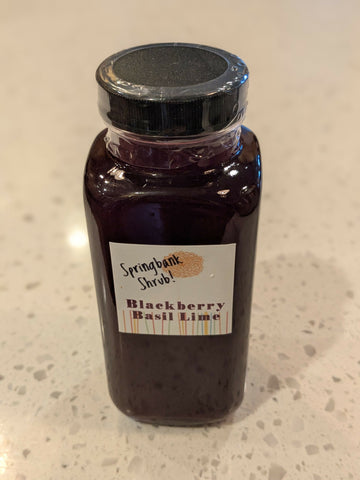 Blackberry Basil Lime Shrub/Drinking Vinegar 9 oz. jar