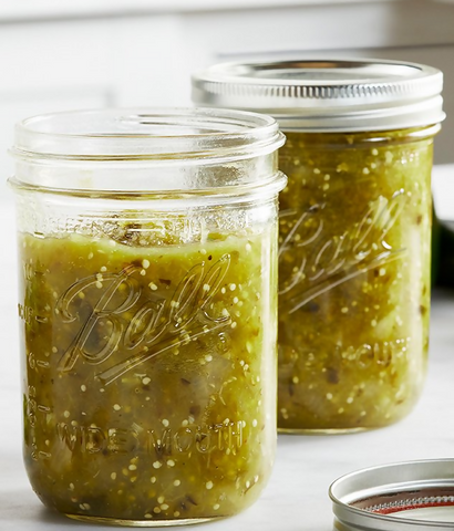 Basilia’s Hot or Medium Salsa Verde Net wt. 16oz