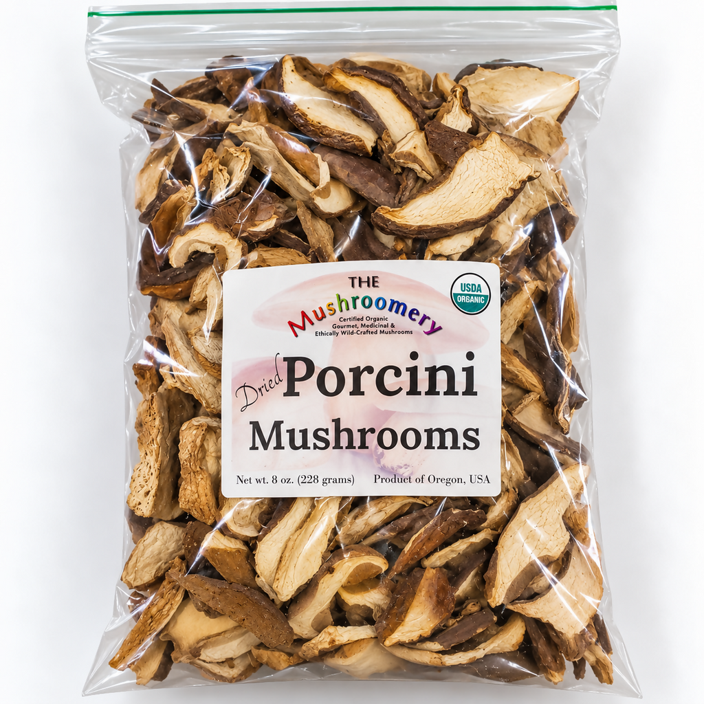 Dried Porcini Mushrooms- Certified Organic - 1/2 Pound