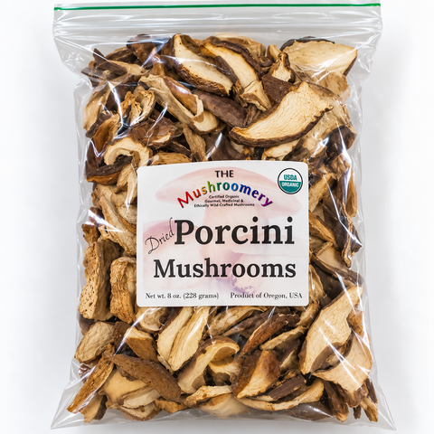 Dried Porcini Mushrooms- Certified Organic - 1/2 Pound